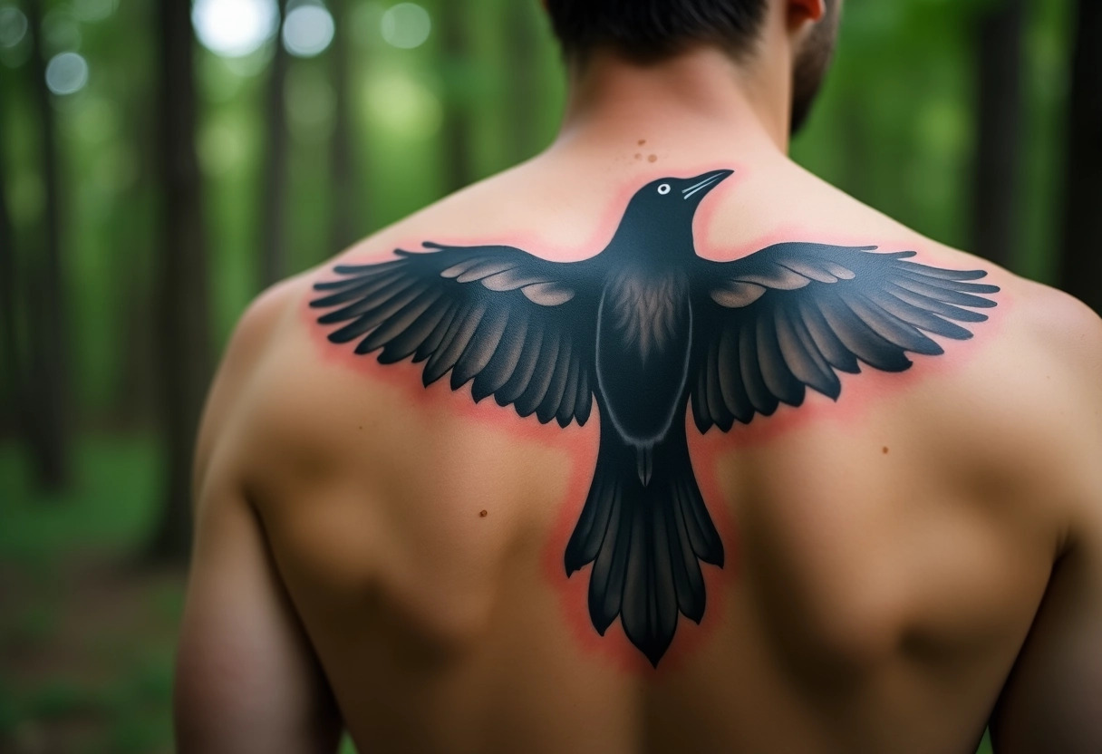 tatouage corbeau