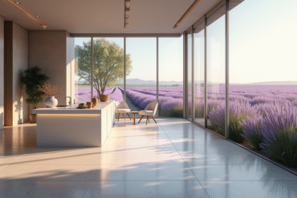 Clinique moderne de medecine esthetique en Provence avec vue sur lavandes