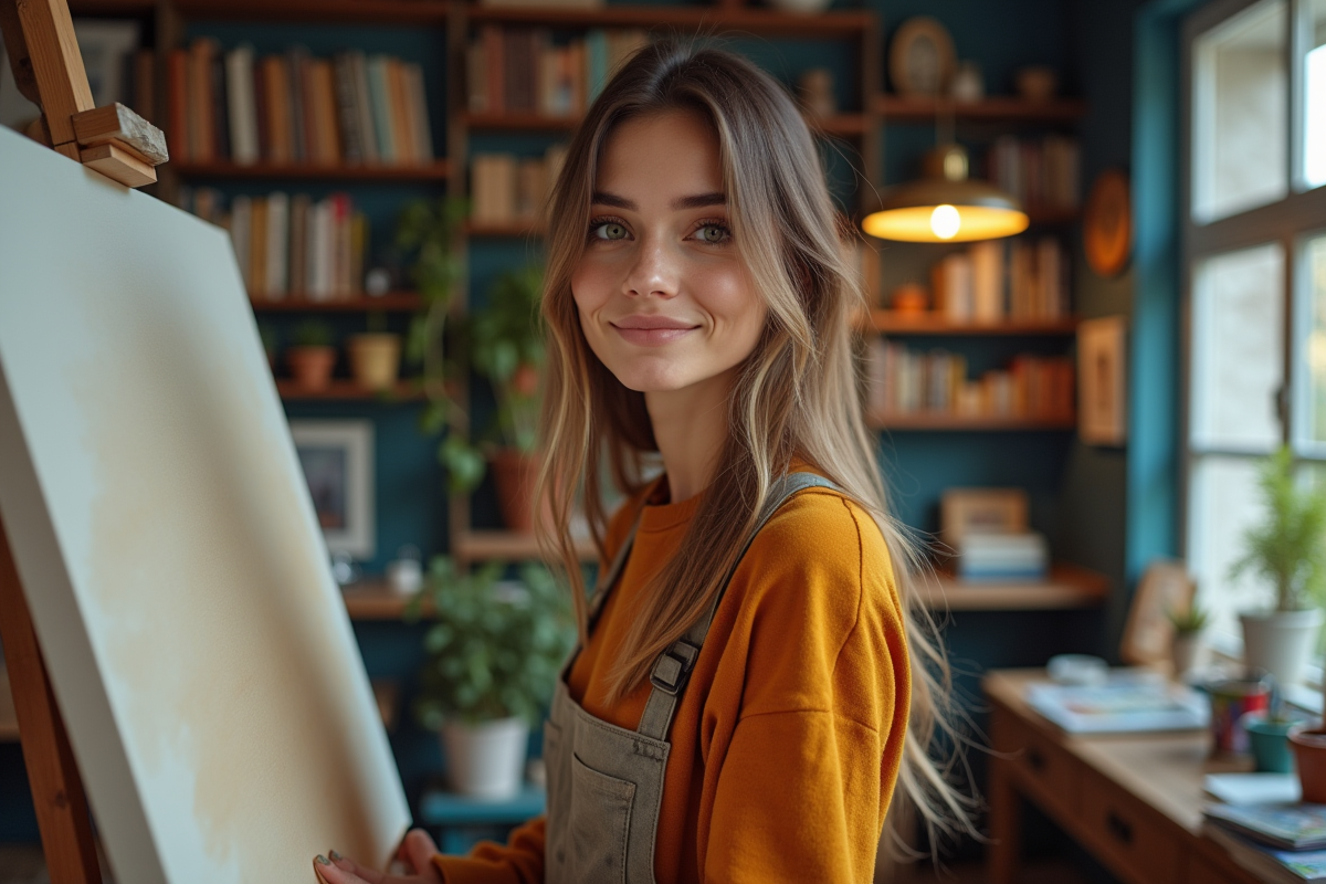 Femme confiante dans un atelier d