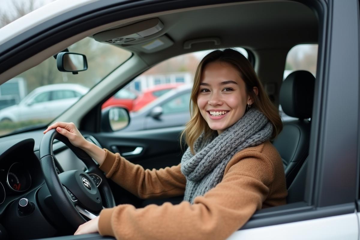 Femme dans voiture d